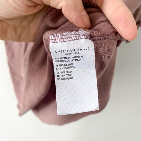 American Eagle Soft & Sexy Boxy Pocket Tee Mauve - Small - Picture 7 of 9
